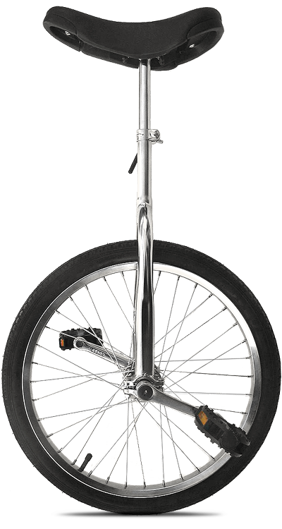 Одноколесный велосипед (юнисайкл, уницикл, моноцикл).